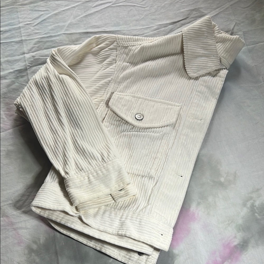 Abercrombie White Corduroy Jacket
